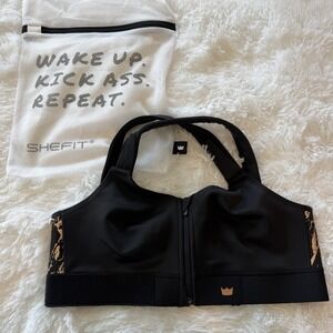 SHEFIT FLEX 1Luxe Sports Bra Black Supportive Fitness Activewear Medium Impact